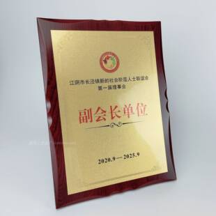 新款木质授权牌定制定做行业理事会副会长理事会员单位牌匾包邮