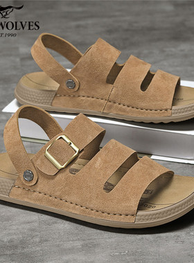 七匹狼户外轻便耐磨休闲拖鞋