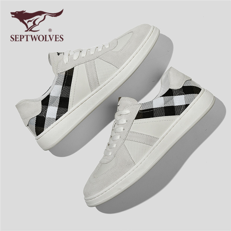 七匹狼春季新款休闲德训小白鞋