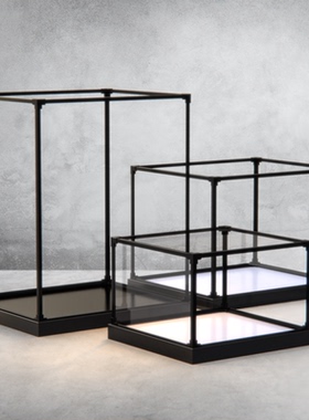 合金框一体式展示柜积木熊车模多尺寸模型罩手办乐高亚克力展示盒