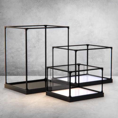 合金框一体式展示柜积木熊车模多尺寸模型罩手办乐高亚克力展示盒