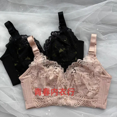 纤妍正品新款超薄兔耳朵水晶杯性感蕾丝包胸大胸显小全调整型0715