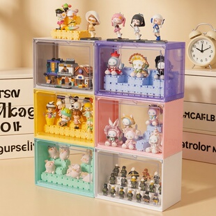 GOTO泡泡玛特集装箱盲盒收纳展示架手办展示盒玩具公仔模型展示柜