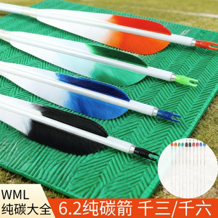 真羽纯碳箭千三直度竞技比赛训练箭传统弓反曲美猎弓火鸡真羽碳箭