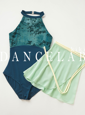 dancelab kiki芭蕾舞练功服形体服挂脖款网纱印花成人女Gina墨竹
