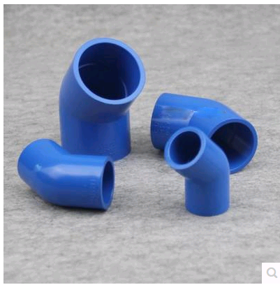 联塑蓝色PVC水管 UPVC塑料水管配件 45度弯头 4分6分1寸20253240