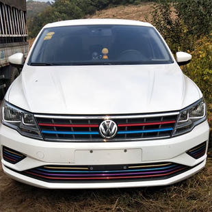 饰汽车用品 装 大众17款 新捷达桑塔纳朗逸宝来车窗前脸中网亮条改装
