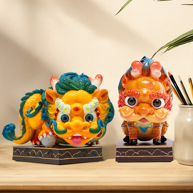 故宫紫禁城祥瑞蟠龙麒麟瑞狮摆件