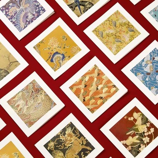 故宫文创织绣系列生日贺卡中秋教师节小卡片明信片信封装新年春节