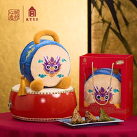 故宮粽子鼓咚咚端午節(jié)禮盒朕的心意鼓墩墩毛絨玩具玩偶手提袋背包