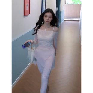 半熟恋人5徐绿杨柳柳同款肩露上衣半裙套装气质御姐风显瘦两件套
