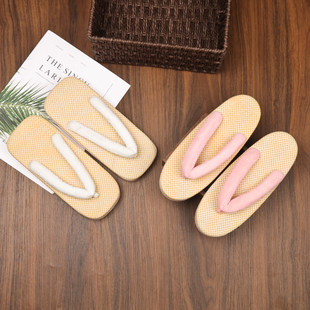 日本木屐日式cos和服草履拖鞋女软底拍照摄影中国风人字厚底拖鞋