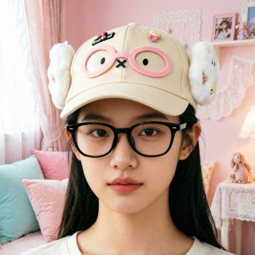百搭棒球帽女春夏萌系鸭舌帽显脸小遮阳帽防晒韩版帽子原创小众帽