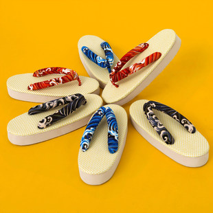 日本木屐日式cos和服草屐拖鞋居酒屋女软底厚底拖鞋改良料理店