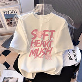 半袖 字母女童短袖 上衣儿童夏装 时尚 t恤2026新款 纯棉洋气女孩夏季