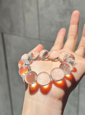 白水晶牛鼻孔手串泡泡珠情侣礼物