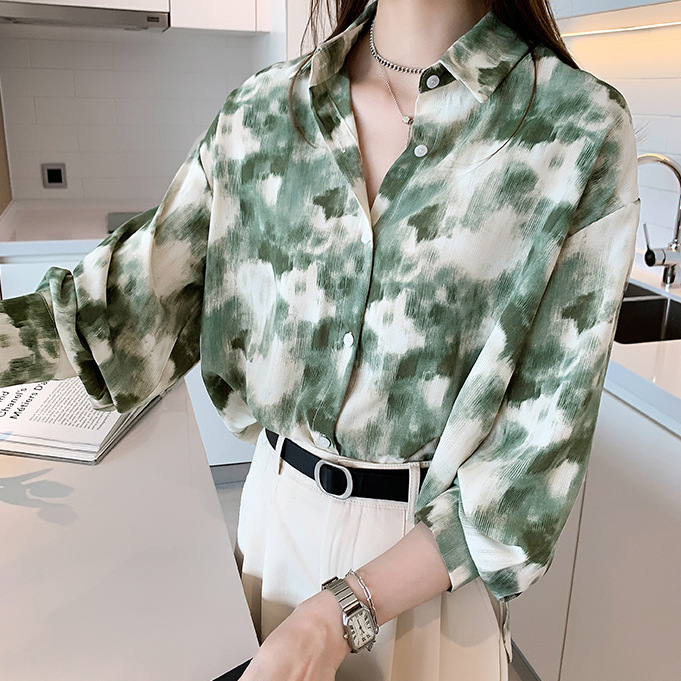 长袖雪纺衬衫早秋复古港风宽松