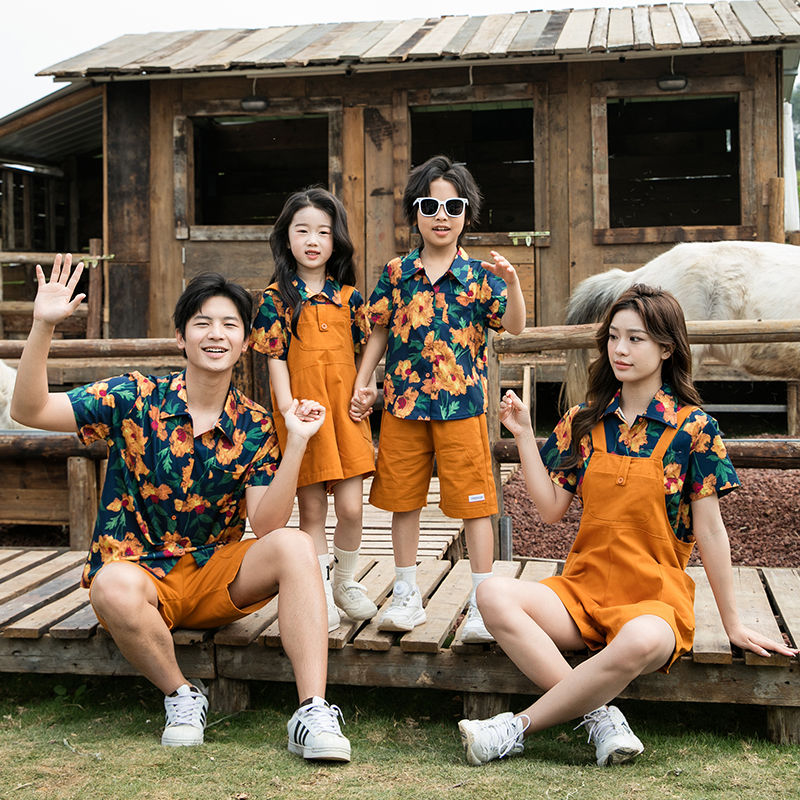 复古港风80年代亲子装衬衫男女