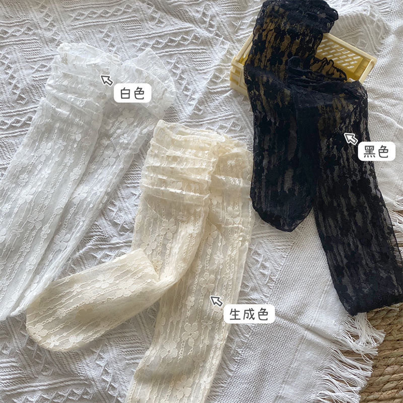 网纱堆堆袜蕾丝法式复古镂空日系甜美小腿袜镂空软妹洛丽塔短袜女