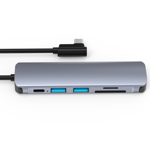 TYPE-C六合一扩展坞HDMI4K投屏USB3.0读卡器电脑手机多功能HUB PD
