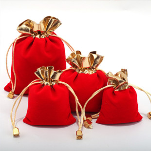 商用定制束口黄金绒布红包手表玉镯法宝会场文玩首饰礼品收藏纳袋