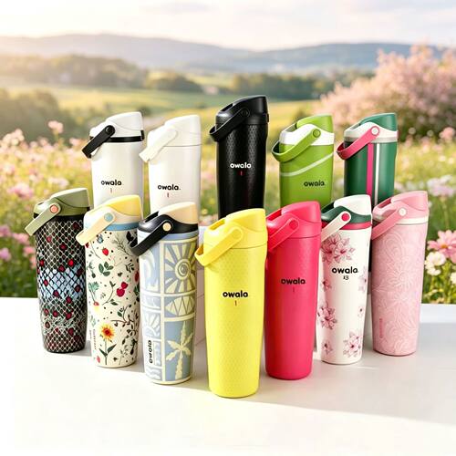 跨境Owala水杯30oz手提便携保温杯304不锈钢简约双饮吸管汽车杯