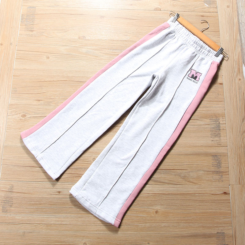 外贸出口女童中大童抓绒运动长裤