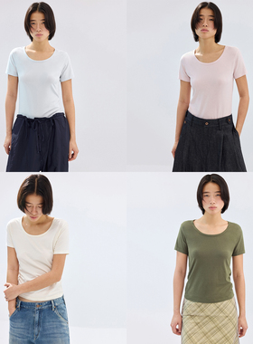 Simple Project* Fitted Fit T-shirt Woman 女款低圆领修身T恤
