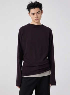 Simple Project*Straight Neck T-Shirt 一字领长袖T恤