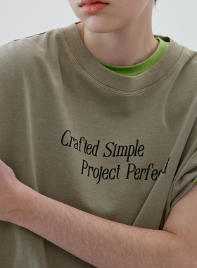 Simple Project*Slogan T-shirt 成衣染色水洗Slogan印花短袖T恤