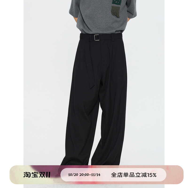 simpleproject弧形阔腿西裤