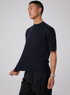Simple Project*Mock Neck T-Shirt 美利奴羊毛修身小高领T恤