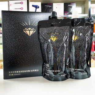 艾贝尔染发膏芳香滋润黑钻染发霜二合一清水不沾头皮染发剂自然黑