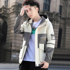 Jacket men's spring autumn leisure fashion clothes youth hooded handsome men's coat