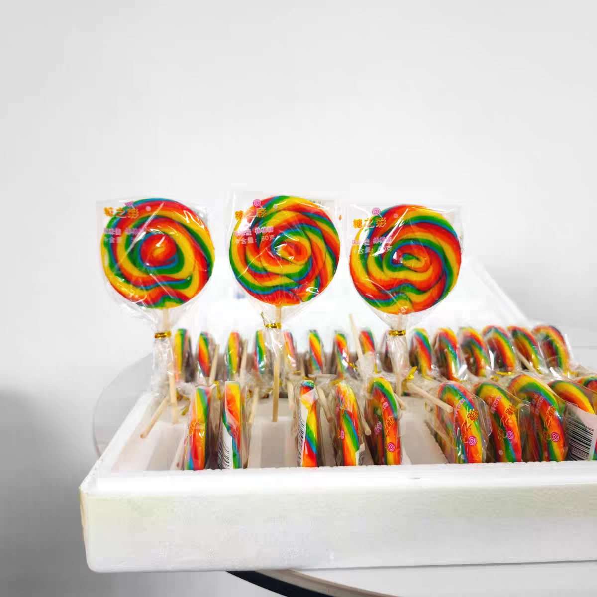 创意200克超大棒棒糖彩虹波板糖网红零食硬糖儿童糖果女生礼物
