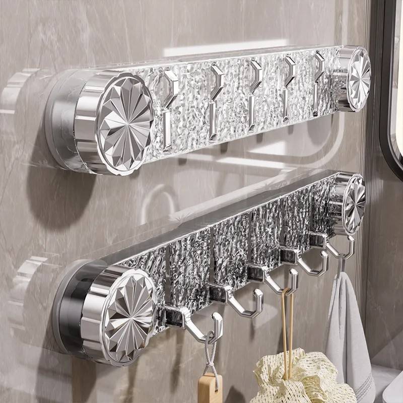 新款輕奢旋轉吸盤聯排掛鉤