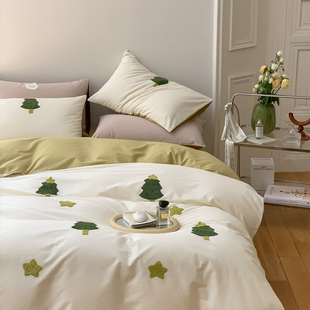 裸睡款柔软厚实!100支加厚全棉磨毛四件套秋冬季保暖纯棉亲肤被套