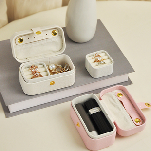 便携首饰盒小型精致戒指盒高级耳钉耳饰旅行随身携带迷你收纳神器