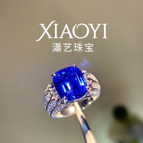 老钱风8c t培育矢车菊【带证书】尖晶克什米尔色精致925银