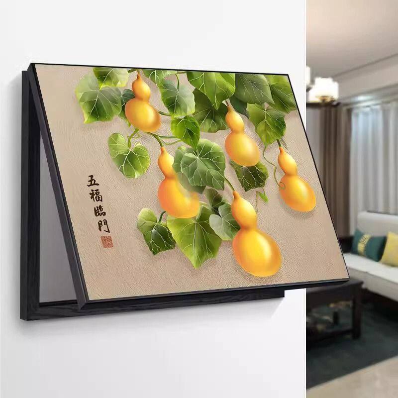 五福临门电表箱装饰画中式多媒体新款葫芦挂画配电箱遮挡画