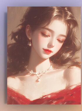 新中式国风美人花卧室房间装饰画卧室床头挂画温馨墙画