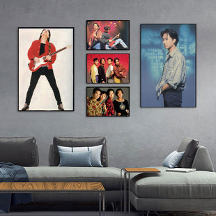 Beyond黄家驹海报挂画港风明星周边相框装饰画餐厅客厅卧室壁画