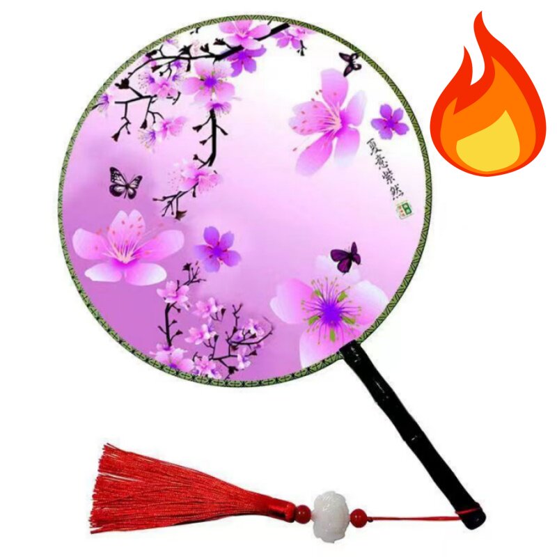 旗袍走秀双面团扇扇子绿旋风传奇