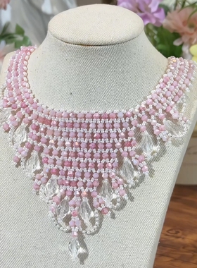 洛丽塔项链宫廷风毕加索油画精致奢华仙女项链重工配礼服晚宴项链