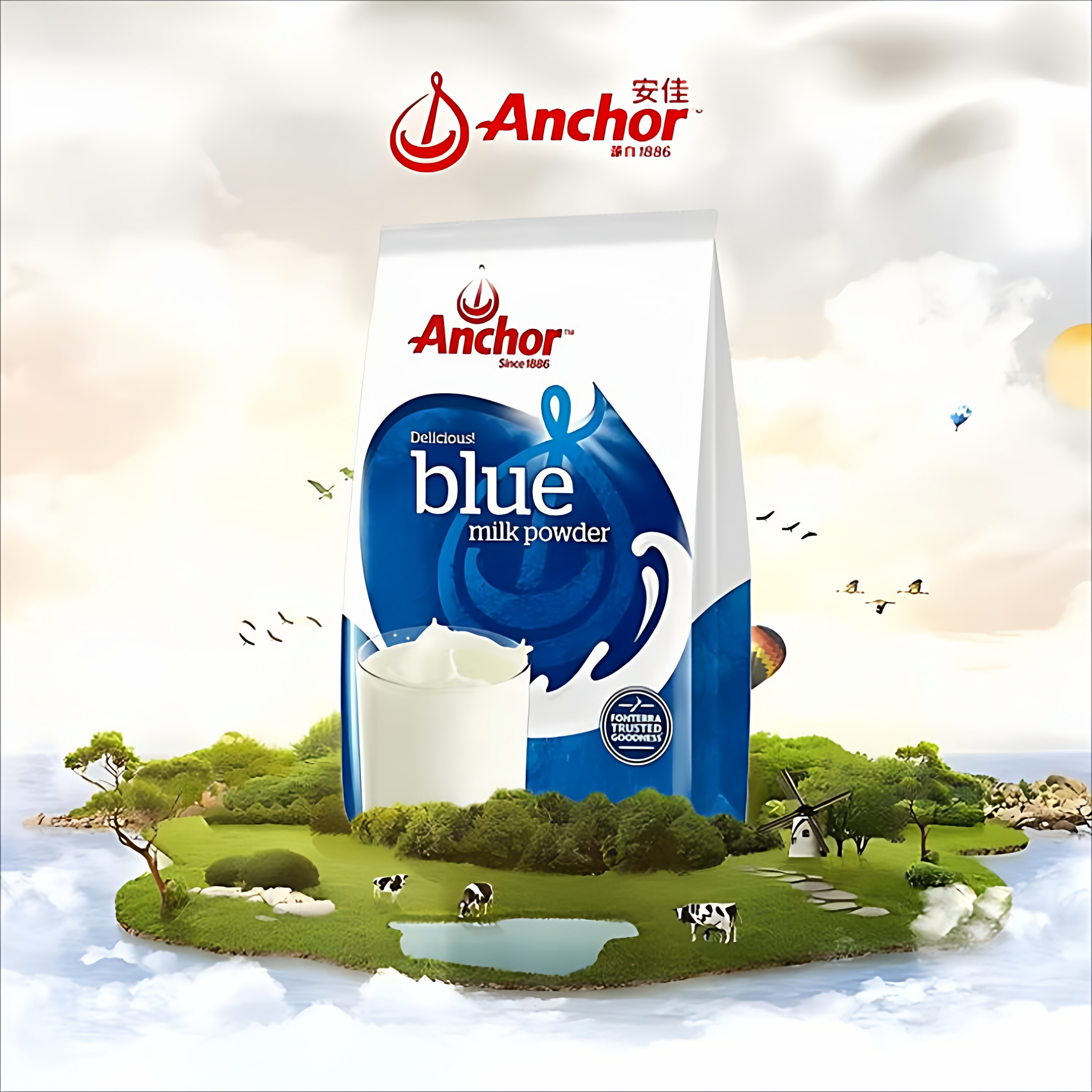 安佳全脂奶粉400g马来西亚进口Anchor调制乳粉牛轧糖雪花酥原材料