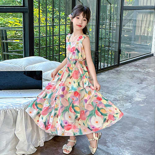 女童吊带裙夏装连衣裙沙滩裙子
