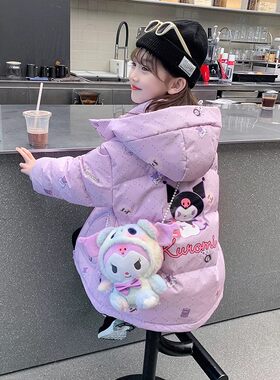 女童棉服2024新款冬季儿童洋气网红加厚保暖外套冬装女孩羽绒棉衣