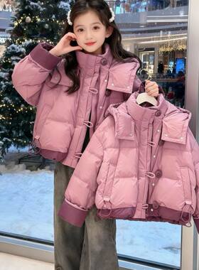 女童棉服外套冬装2025新款小女孩棉袄中大童保暖短款加厚棉衣12岁