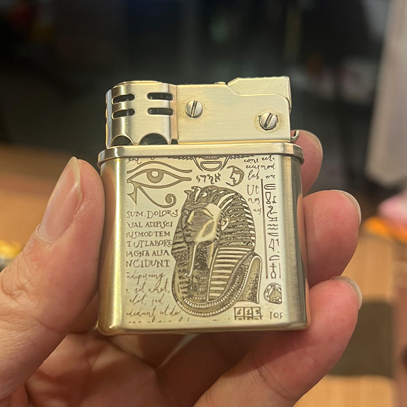 首领纯铜新款持国天王防风打火机按压直冲立体浮雕礼品礼物打火机