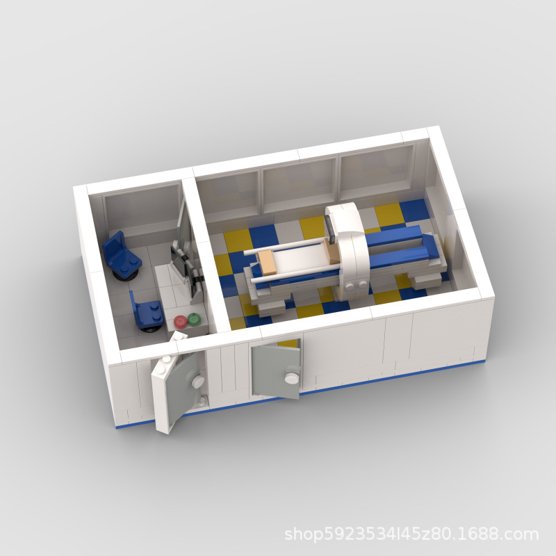 兼容乐高积木医院检查CT扫描仪玩具拼接益智礼物D610002